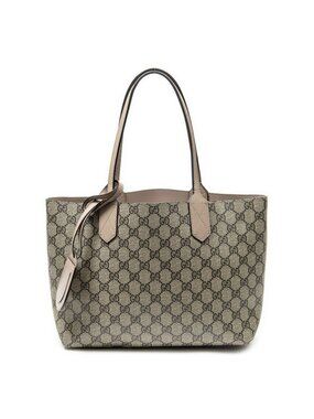 Gucci Small Reversible Tote Bag Beige Pink Supreme Canvas